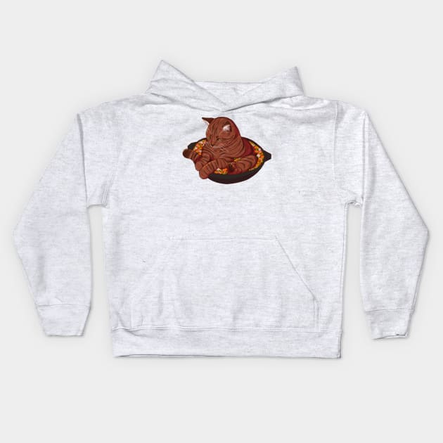 Cat Soup Kids Hoodie by lindepet